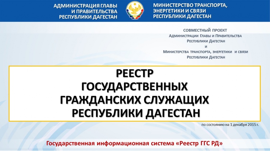 Совместный проект Администрации Главы и Правительства Республики Дагестан и Министерства транспорта, энергетики и связи Республики Дагестан признан номинантом на призовое место среди 204 заявок
